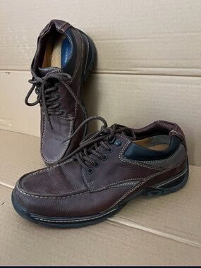 Dockers Men's Dark Brown Leather Lace-Up Casual Slip-On Shoes s1